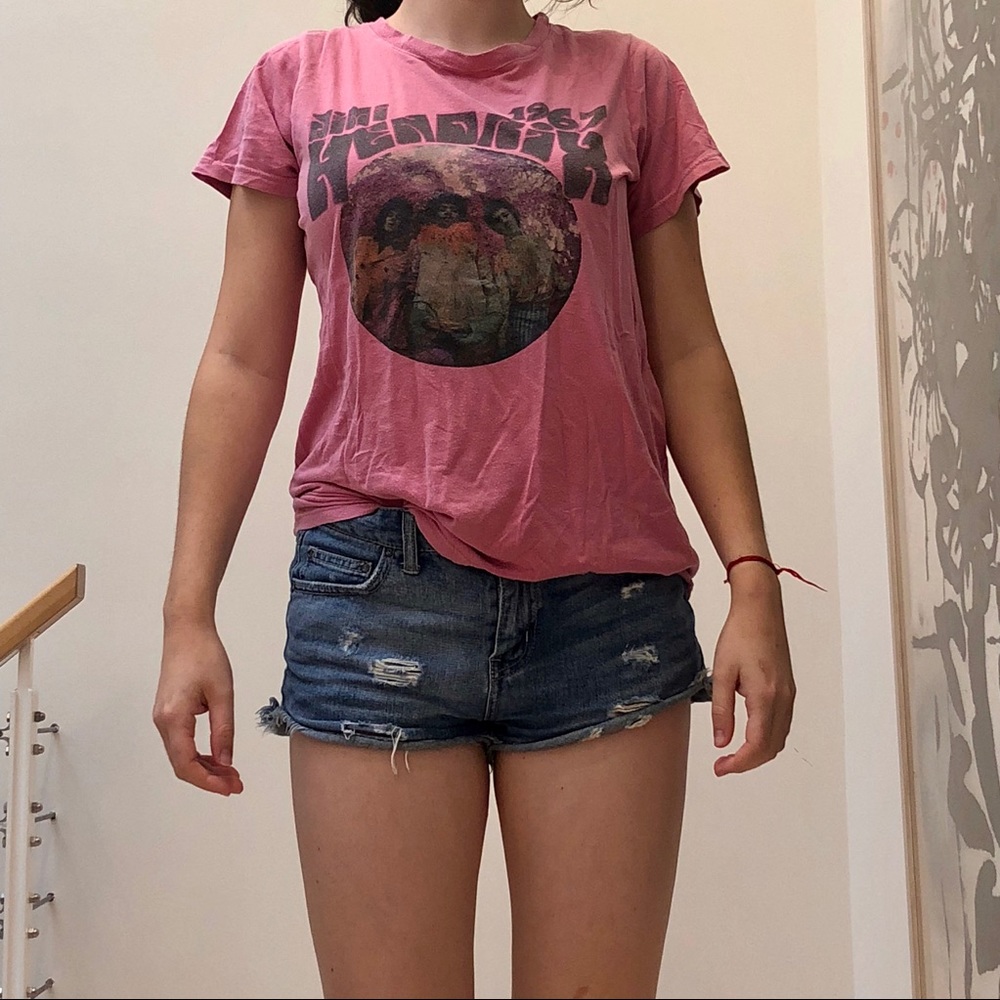 COMFY RETRO GRAPHIC TEE pink Jimi Hendrix Size S-M